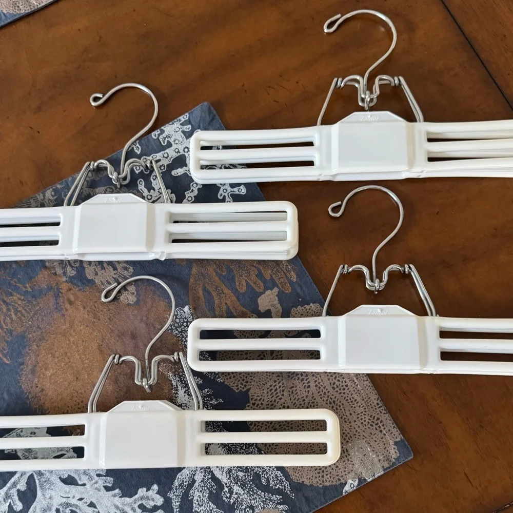 Set/4 of White Clip Pant/Skirt Hangers